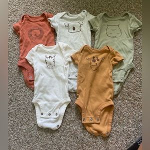Carter’s Newborn Animal Onesies 5 Pack Worn Twice